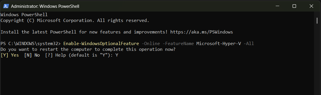 enable-hyper-v-powershell